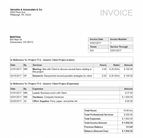 bill4time invoices printing black streaks