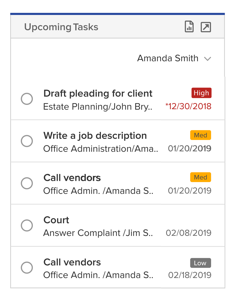 Save time by keeping an eye on upcoming events and tasks to stay on schedule.