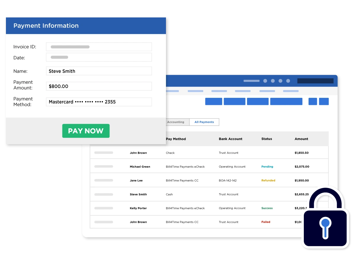 An online payment portal with a lock next to it