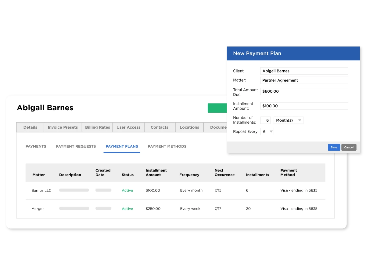 Setting up a custom payment plan in Bill4Time