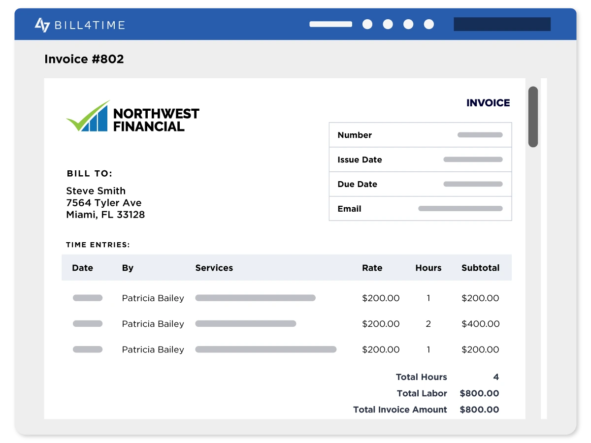 Branded accounting invoice