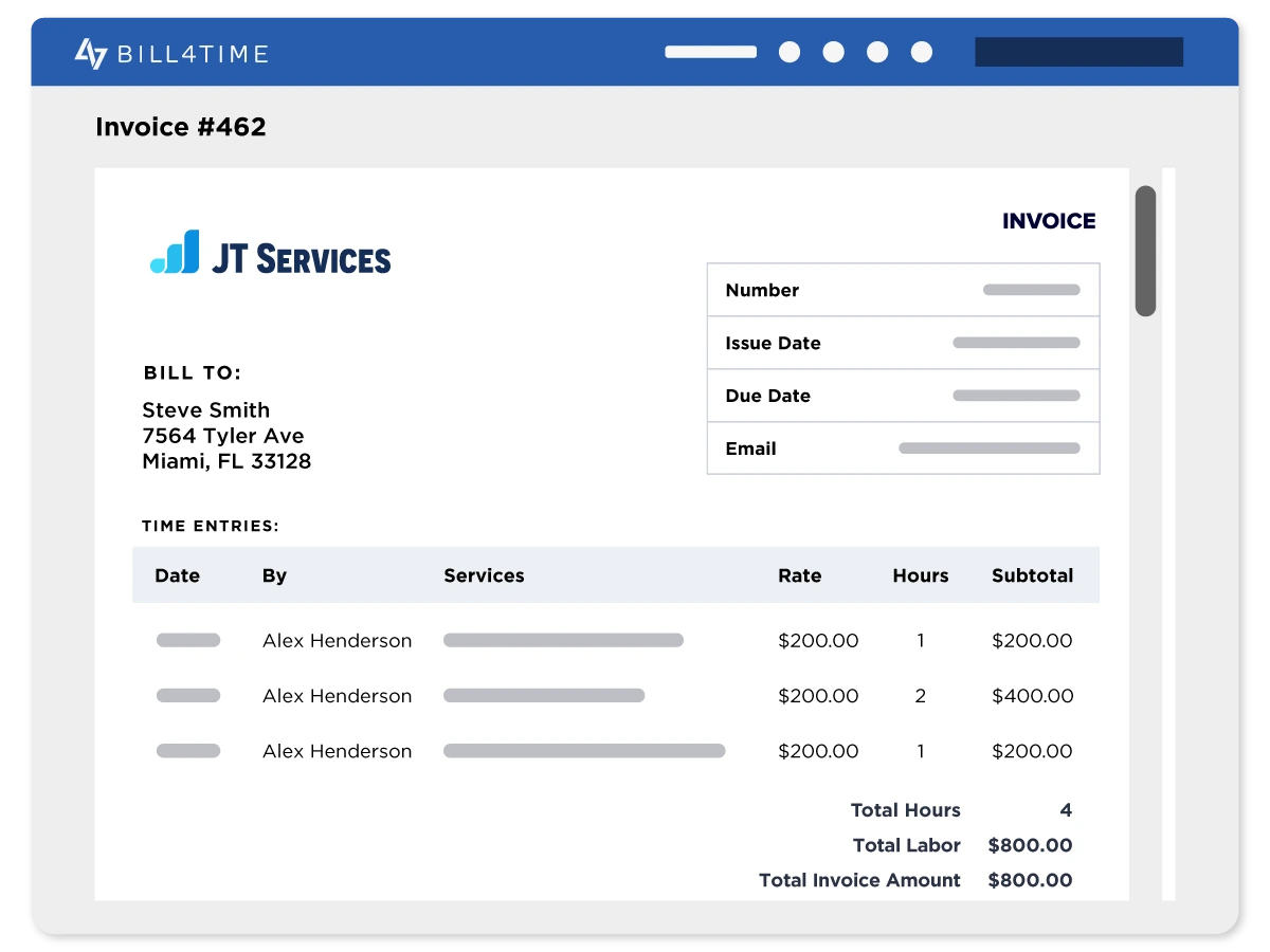 Branded contractor invoice