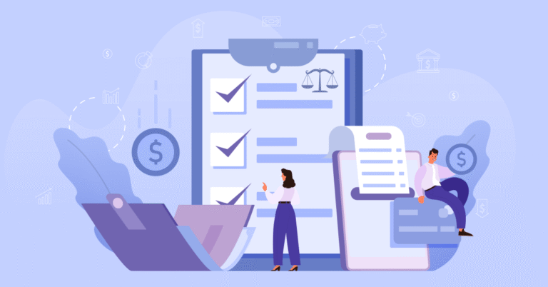 A man and woman looking at a legal bill