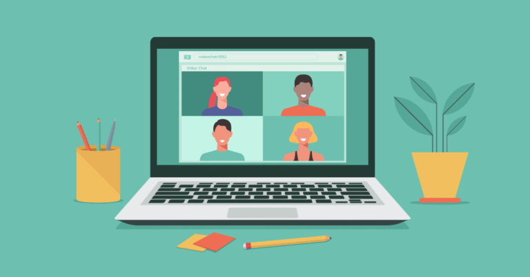 illustration of zoom screen to hire a remote legal team