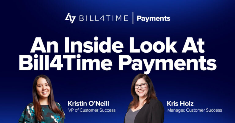 Webinar cover for "An Inside Look At Bill4Time Payments".