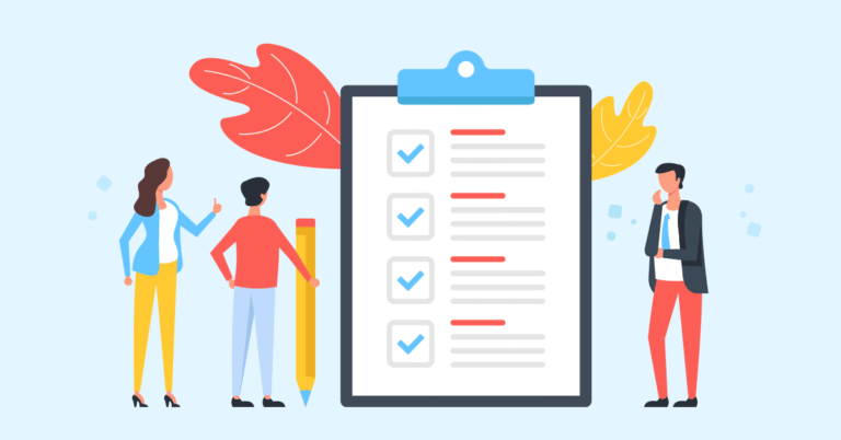 Illustration of lawyer and a clipboard with a to do list.